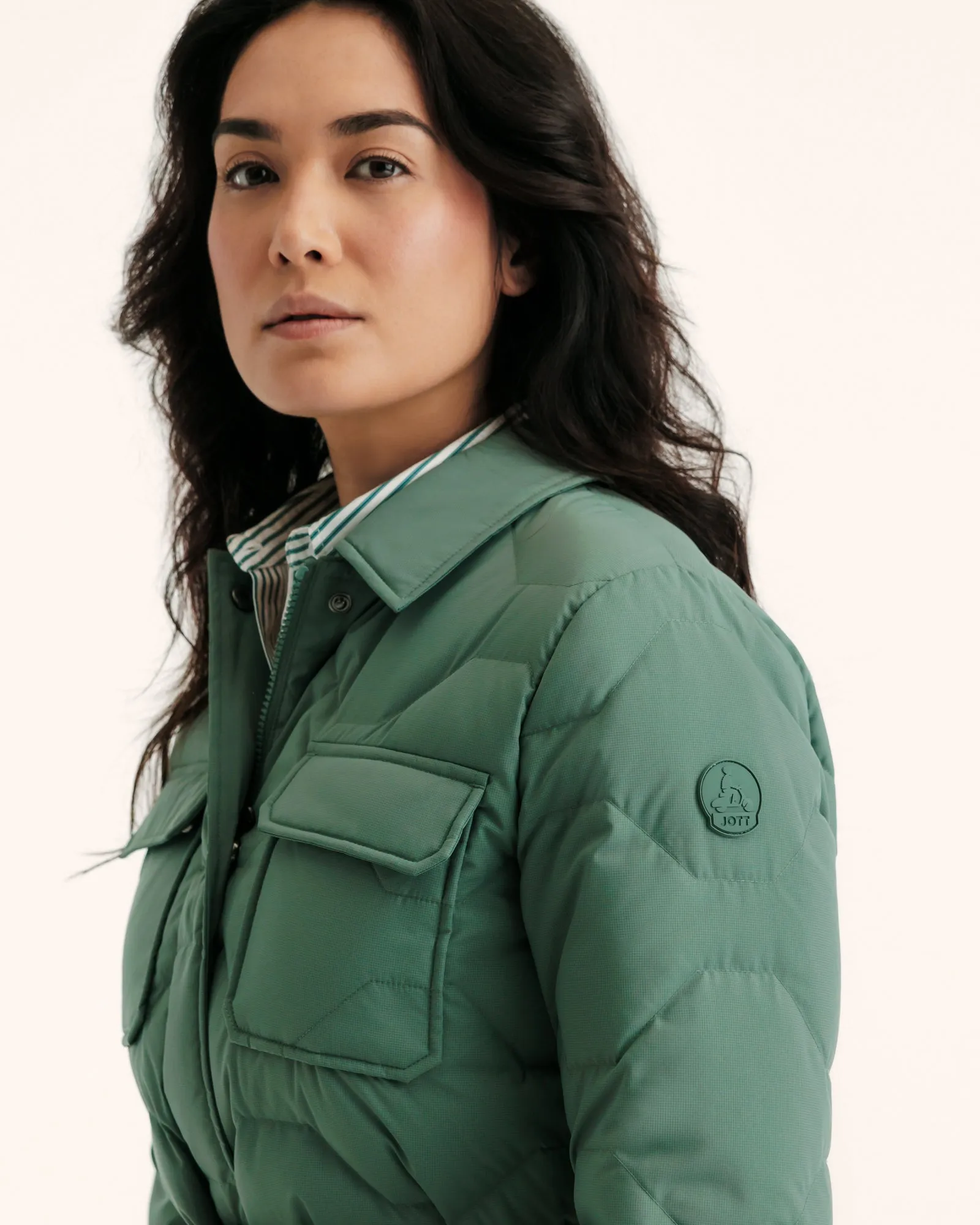 Carmen Ultralight winter safari jacket Celadon green