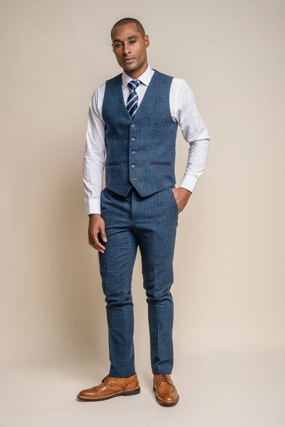 Carnegi Navy Tweed Trousers