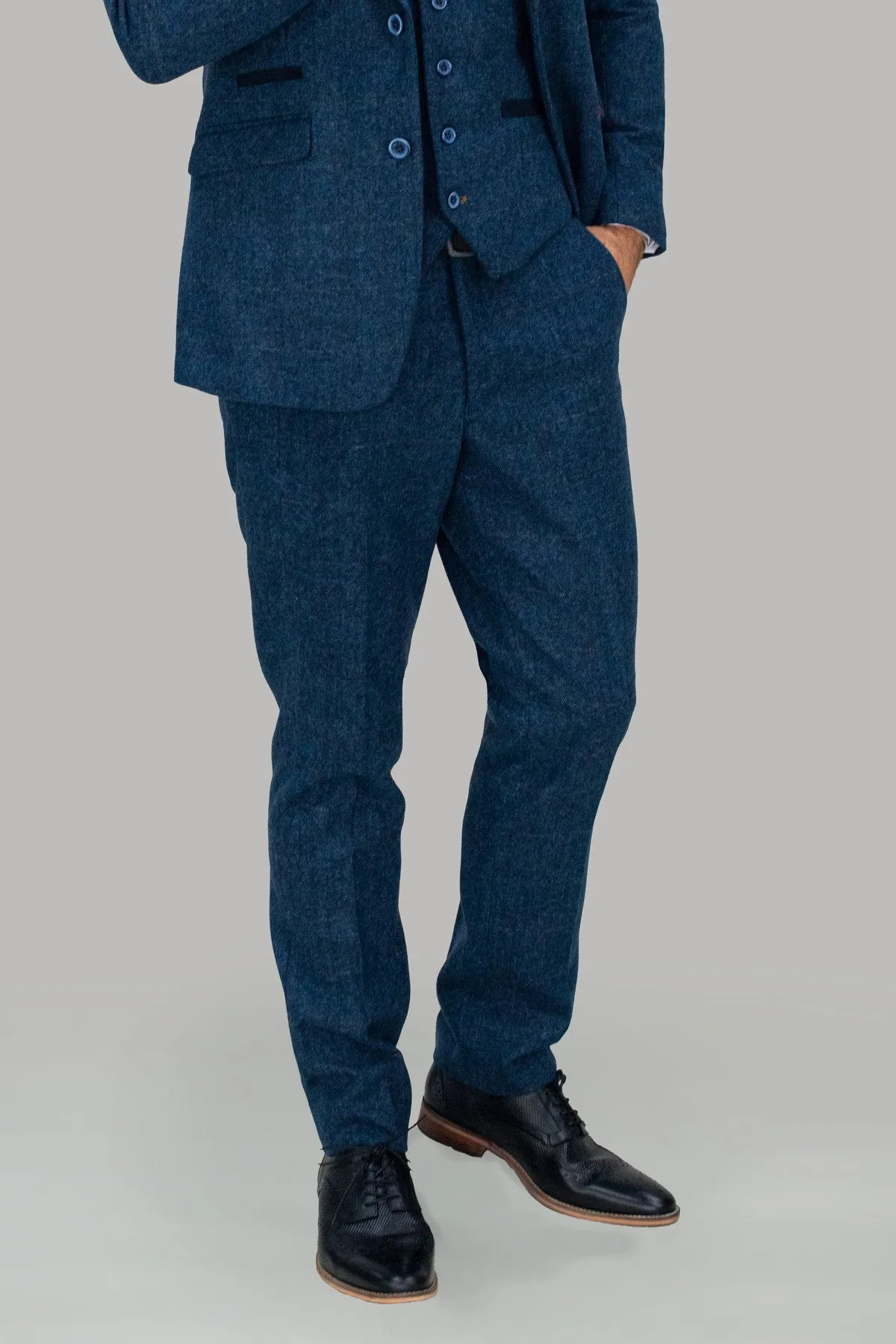 Carnegi Navy Tweed Trousers