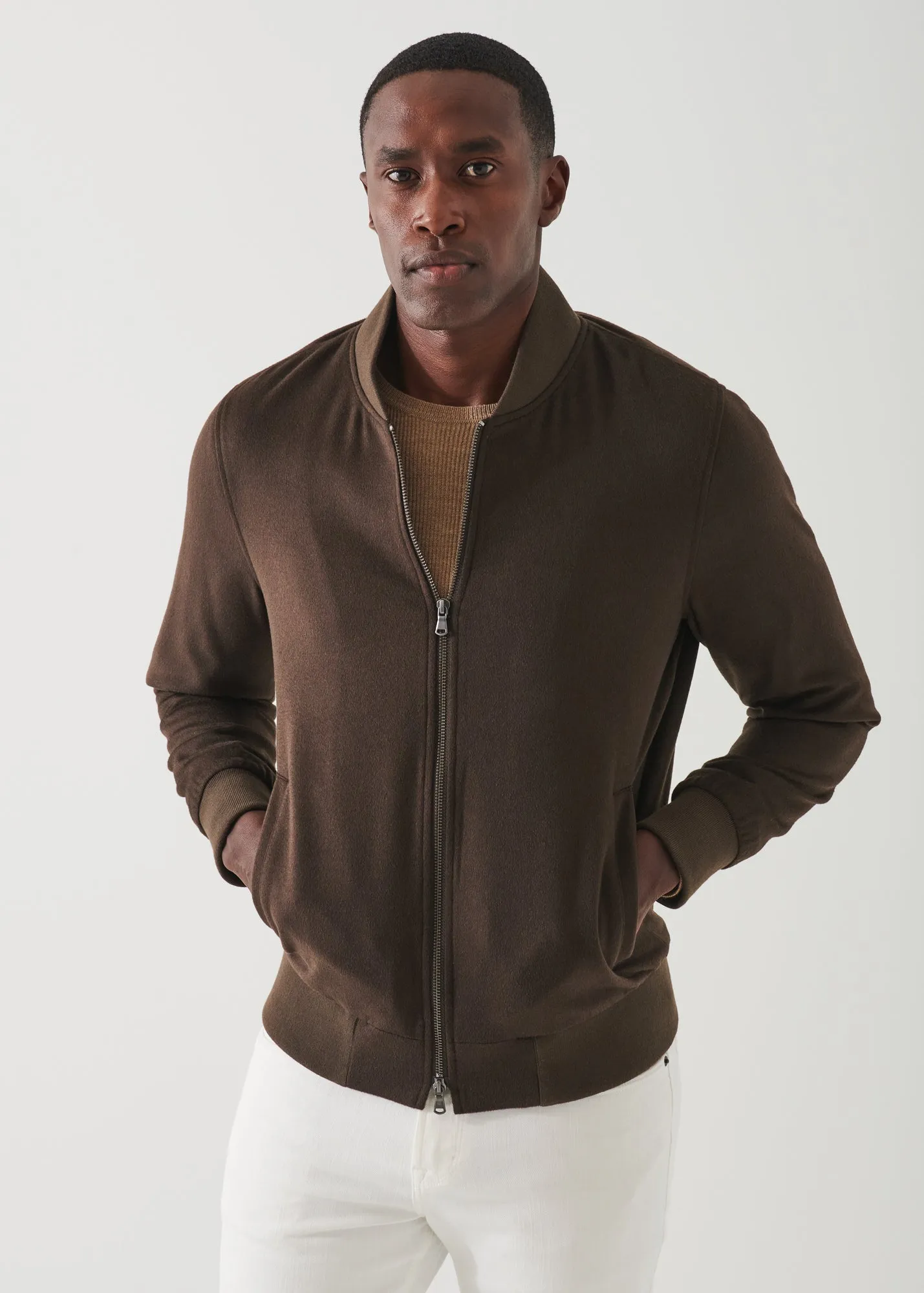 CASHMERE BASEBALL BOMBER