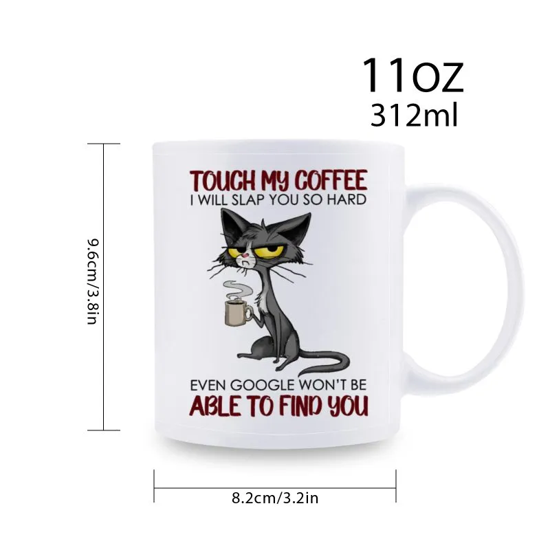 Cat Lover Gift, 1 Piece, 3A Grade, 11 Ounce Funny Ceramic Cat Mug