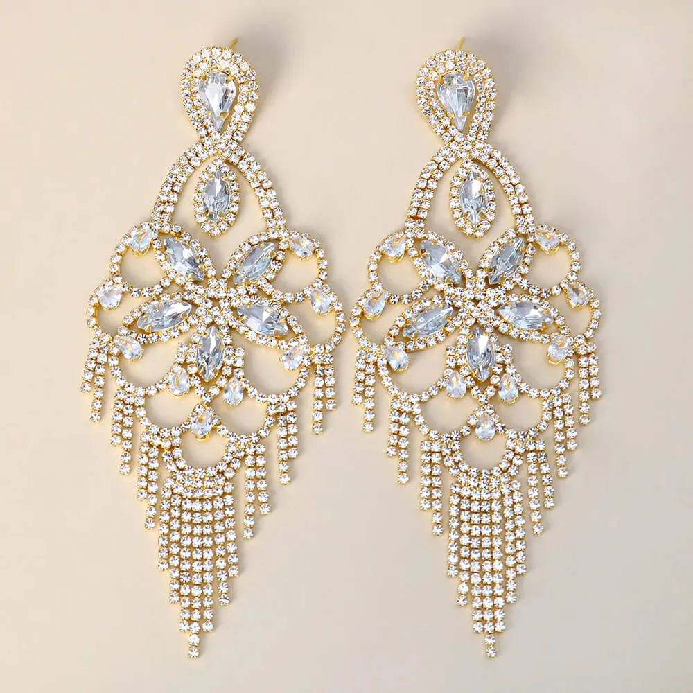 Chandelier Rhinestone Earrings Drop