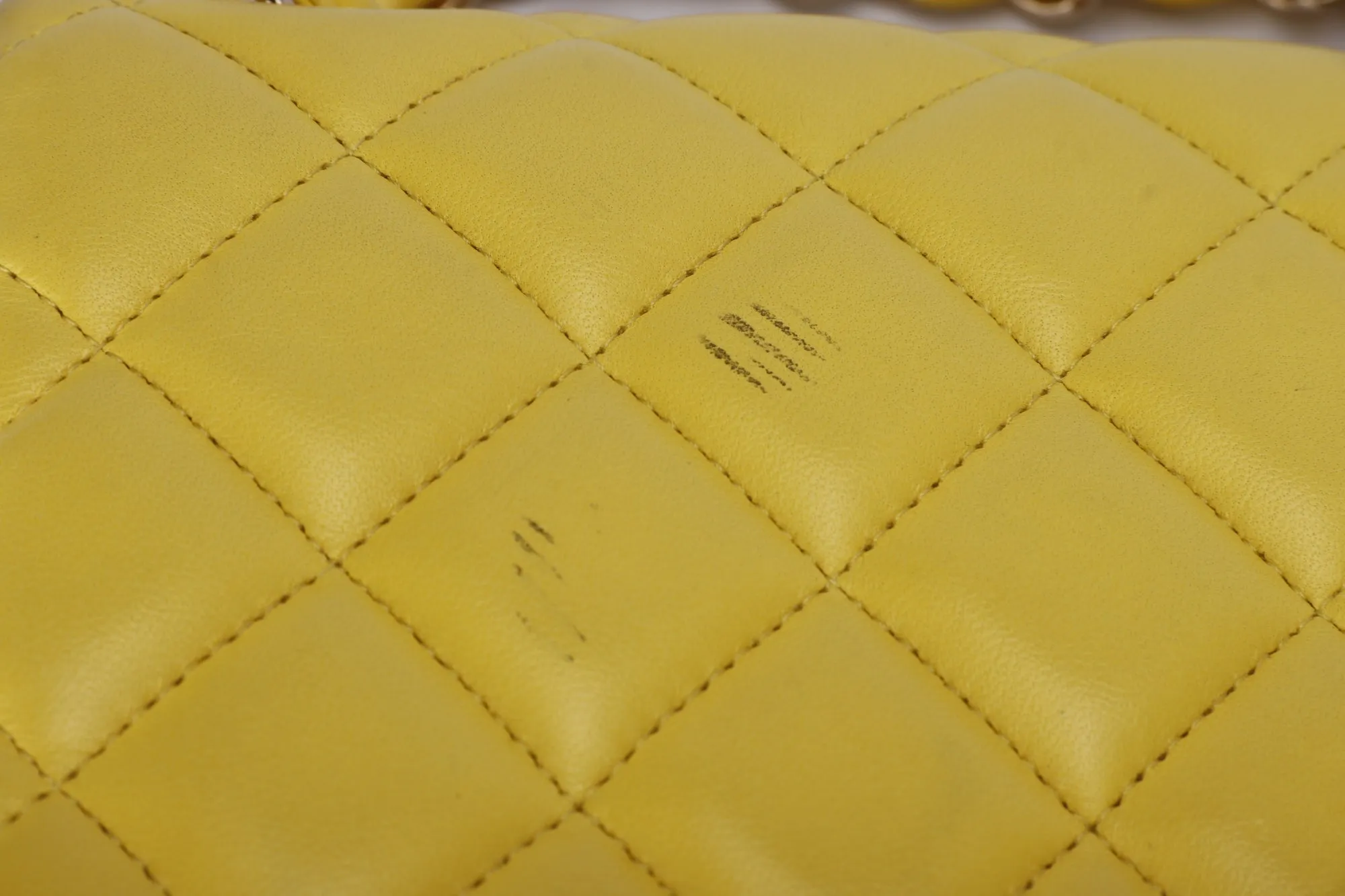 Chanel Classic Flap (1596xxxx) Jumbo Yellow Lambskin, Light Gold Hardware, with Card, no Dust Cover