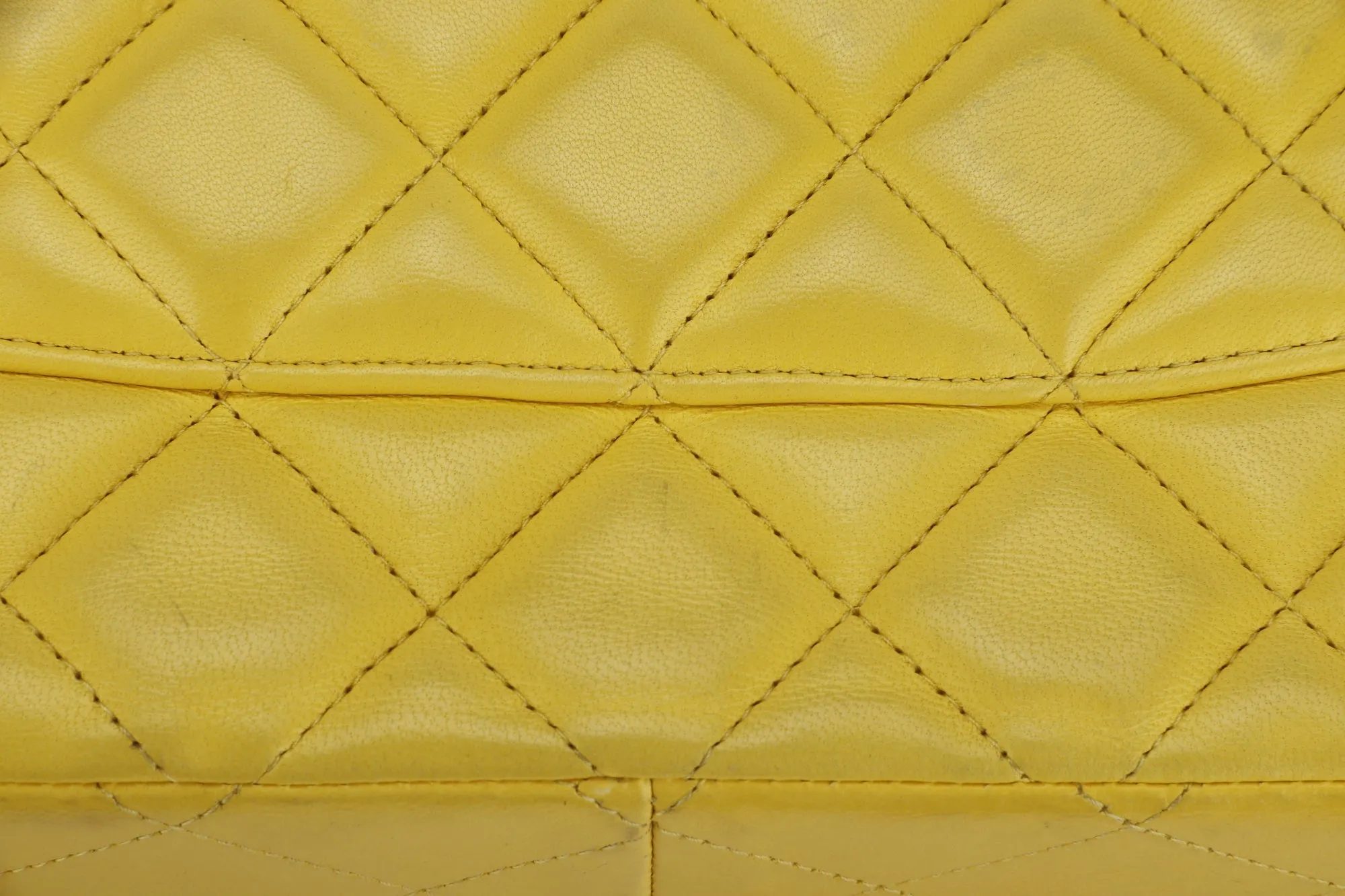 Chanel Classic Flap (1596xxxx) Jumbo Yellow Lambskin, Light Gold Hardware, with Card, no Dust Cover