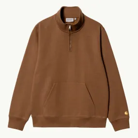 Chase Neck Zip Sweat - Tamarind/Gold