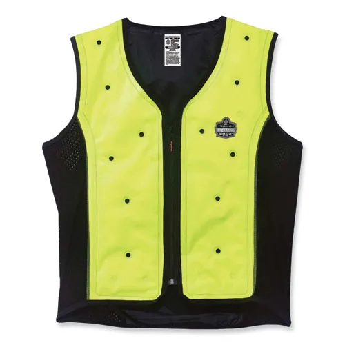 Chill-its 6685 Premium Dry Evaporative Cooling Vest With Zipper, Nylon, Large, Lime