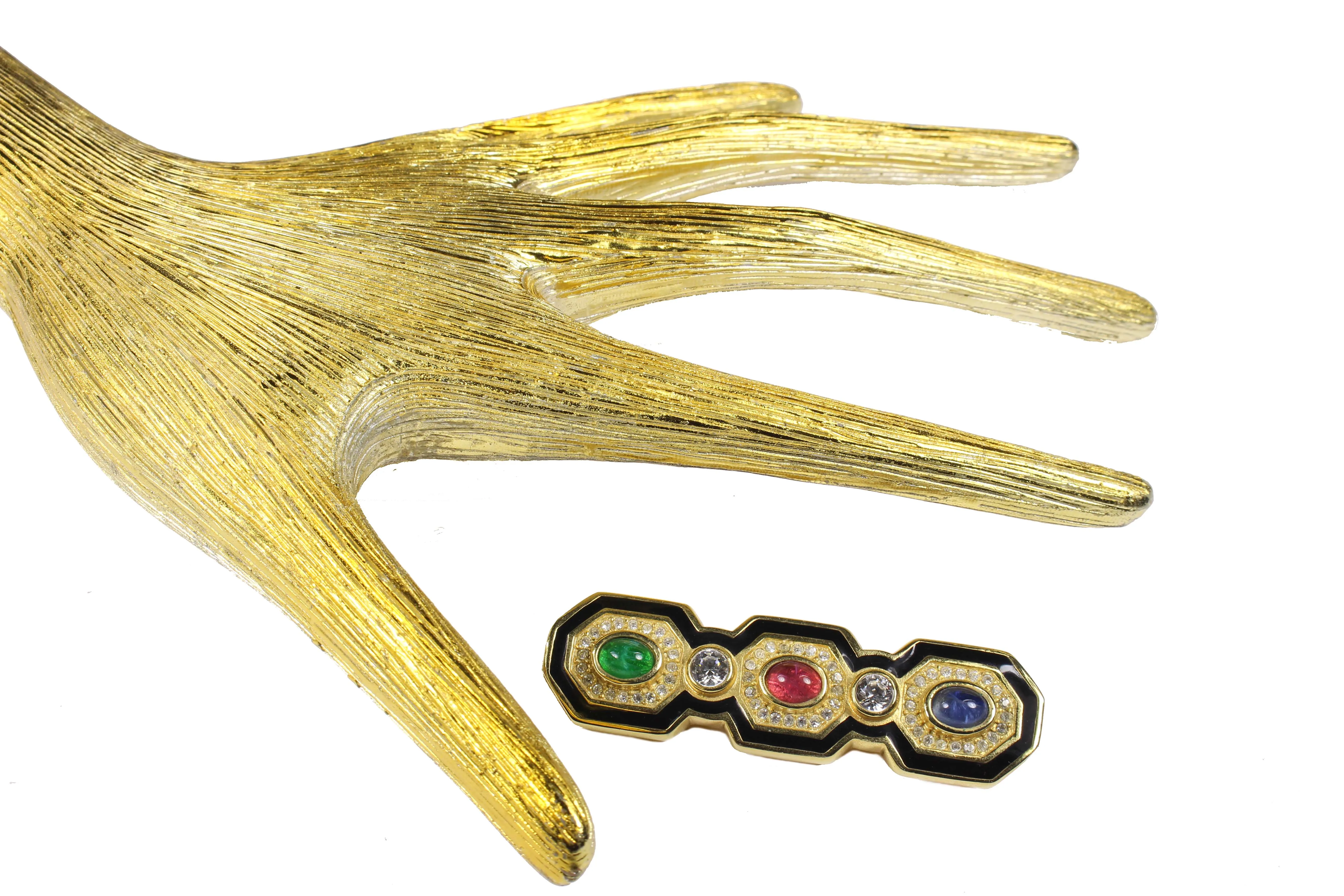 CHRISTIAN DIOR multicolor stones brooch