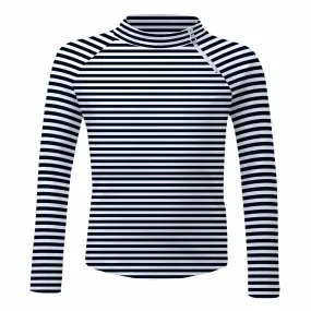 Classic Black Stripe Long Sleeve Zip Rashie