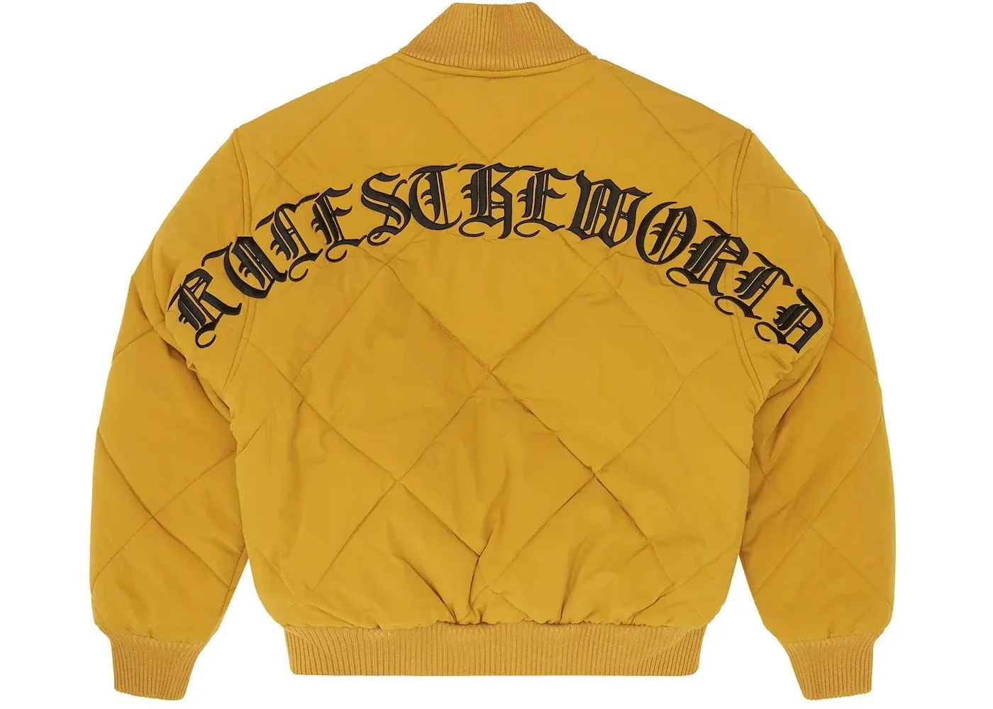 Corteiz Olde English Quilted Bomber Jacket Yellow