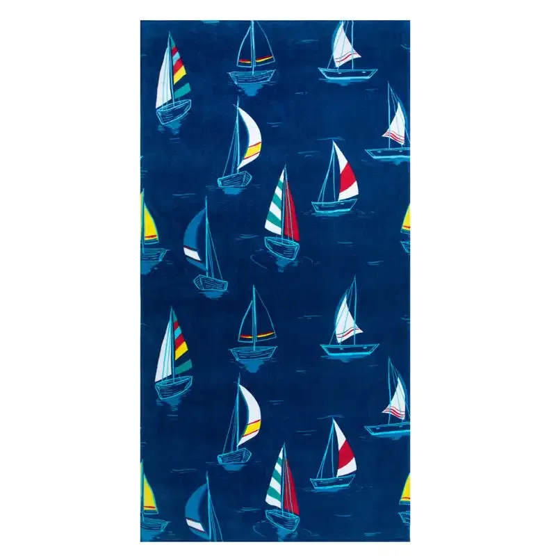 Cotton Beach Towel - Night Sailing