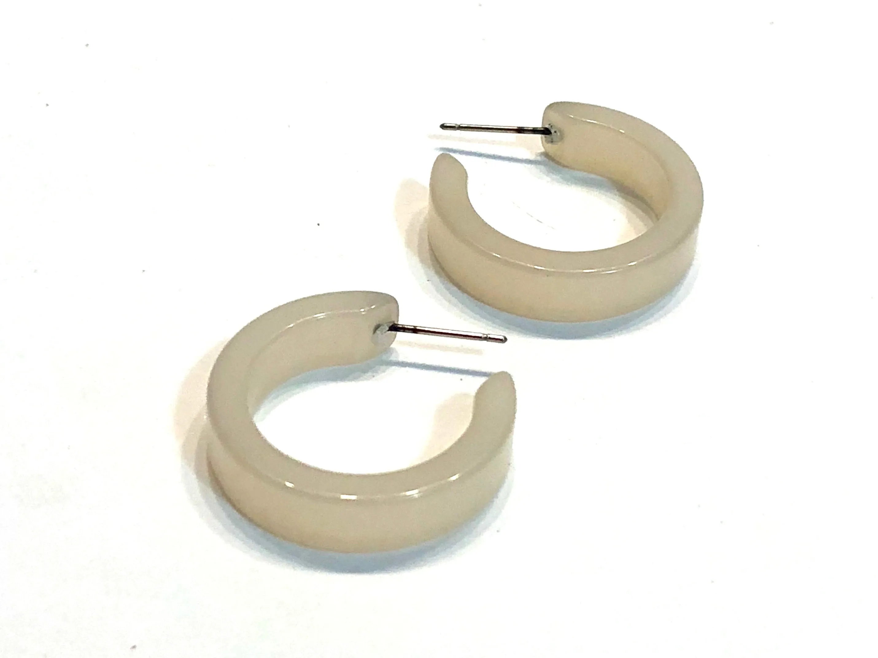 Creamy White Moonglow Mini Classic Hoop Earrings