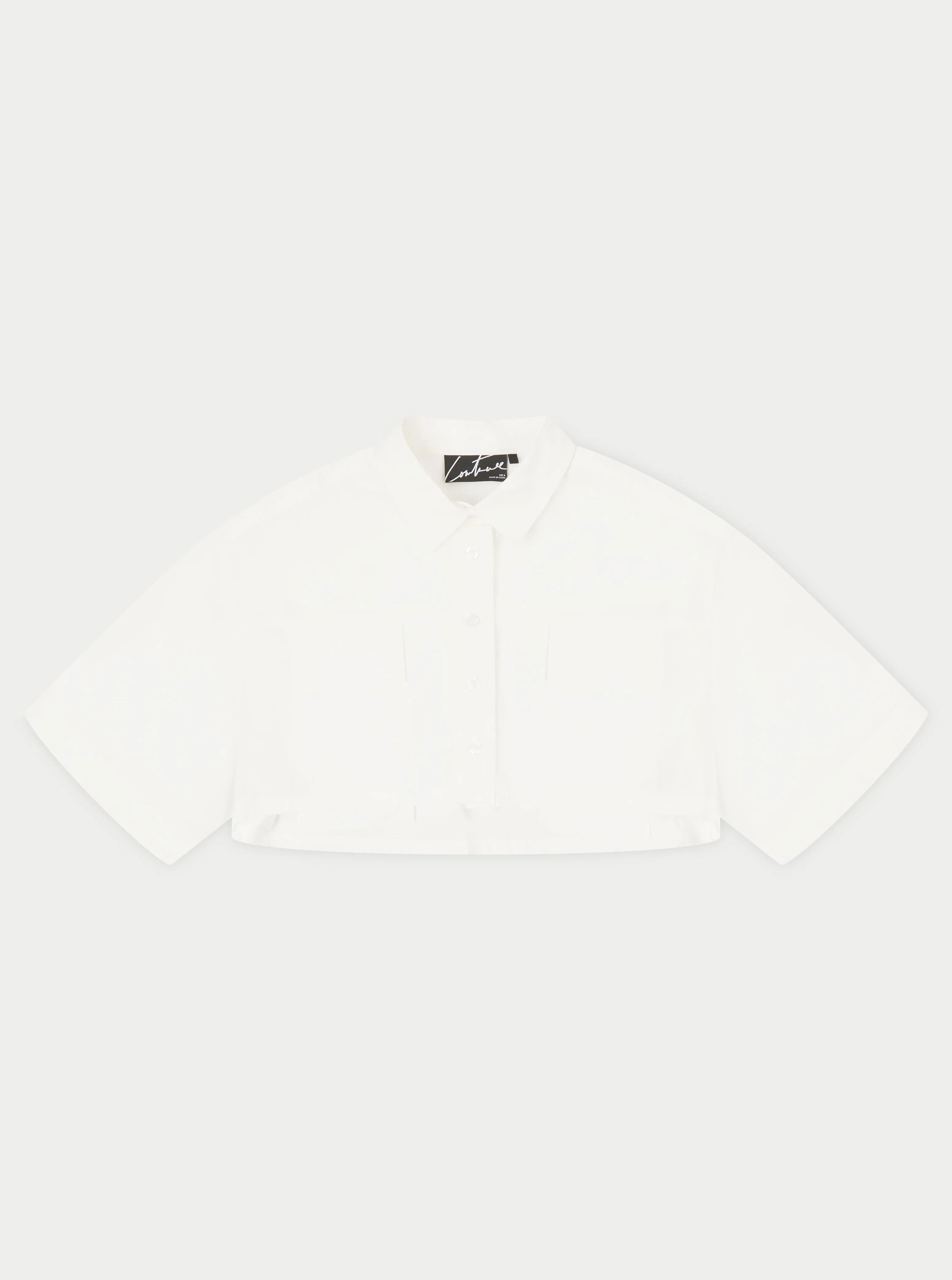 CROPPED POPLIN POCKET DETAIL SHIRT - WHITE