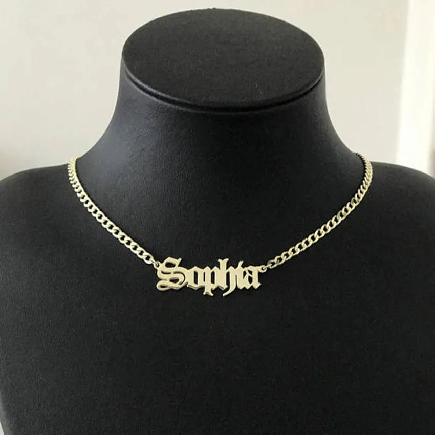 Custom Name Necklace For Men- Personalized Nameplate Necklace For Women