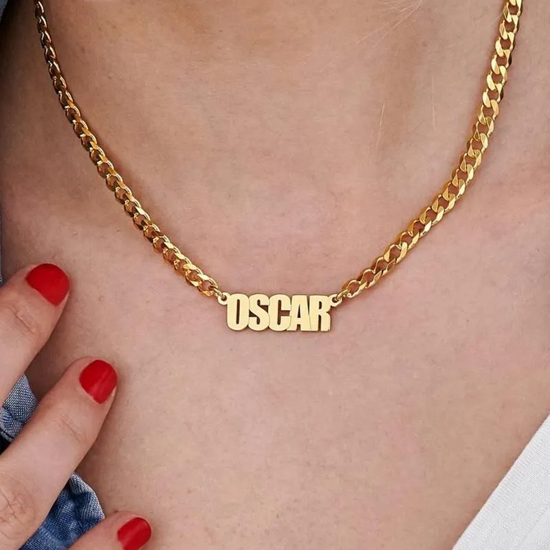 Custom Name Necklace For Men- Personalized Nameplate Necklace For Women