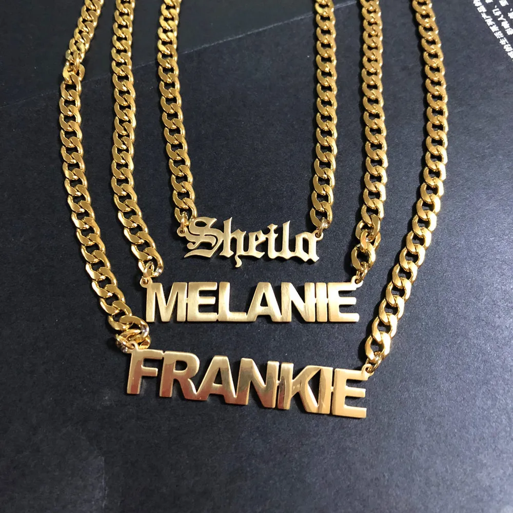 Custom Name Necklace For Men- Personalized Nameplate Necklace For Women