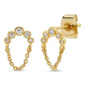 CZ Dangle Chain Studs