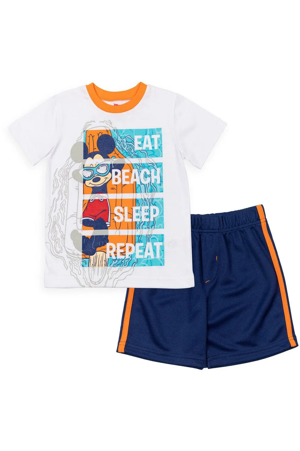 Disney Mickey Mouse Boys T-Shirt and Shorts Outfit Set Toddler to Little Kid