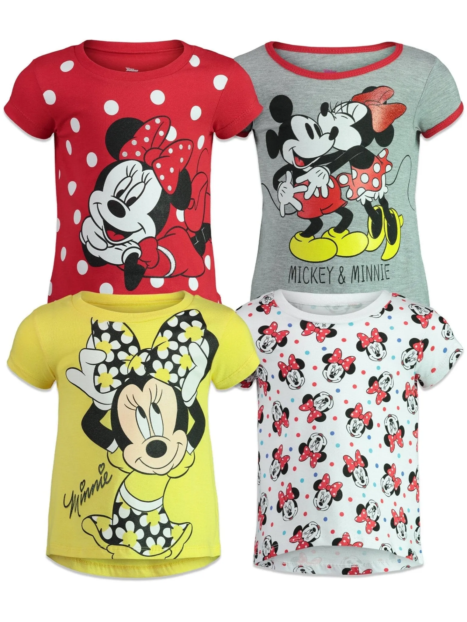 Disney Mickey Mouse Minnie 4 Pack T-Shirts