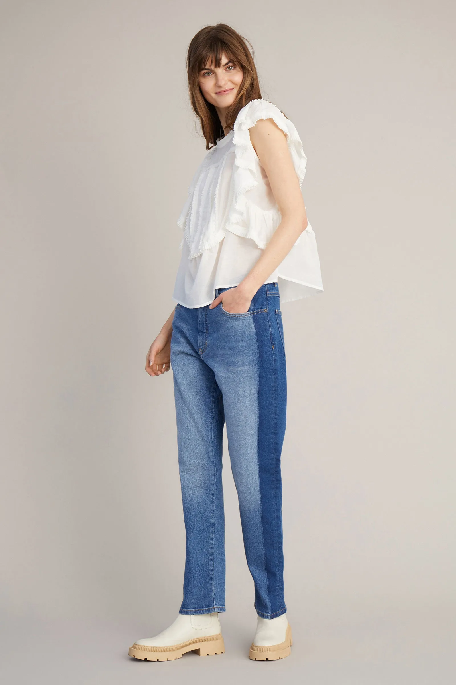 Dita Two-Tone Boyfriend Jeans