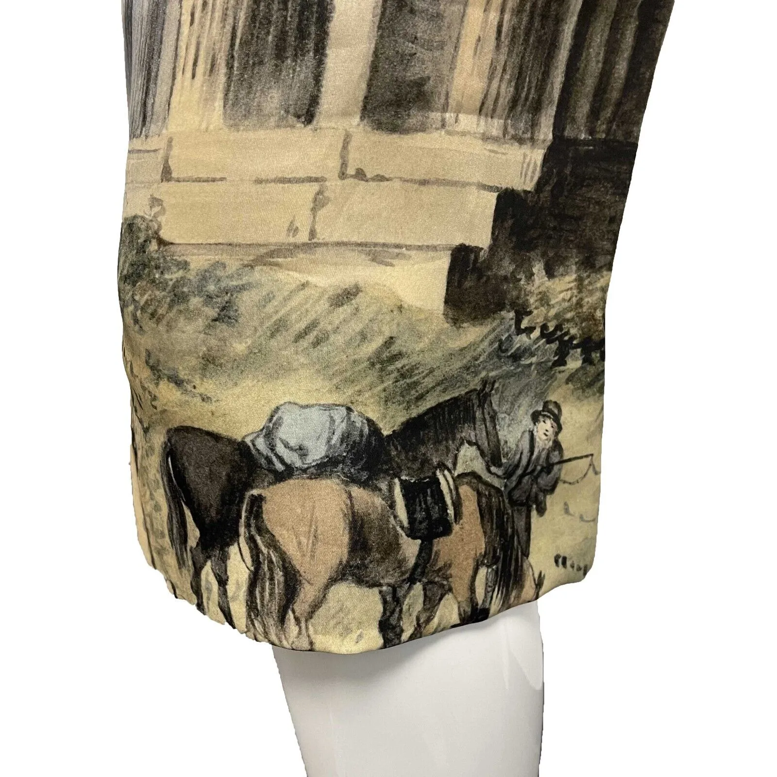 Dolce & Gabbana - Cream Silk Greek Ruins Temple Column Pencil - 40 US 10