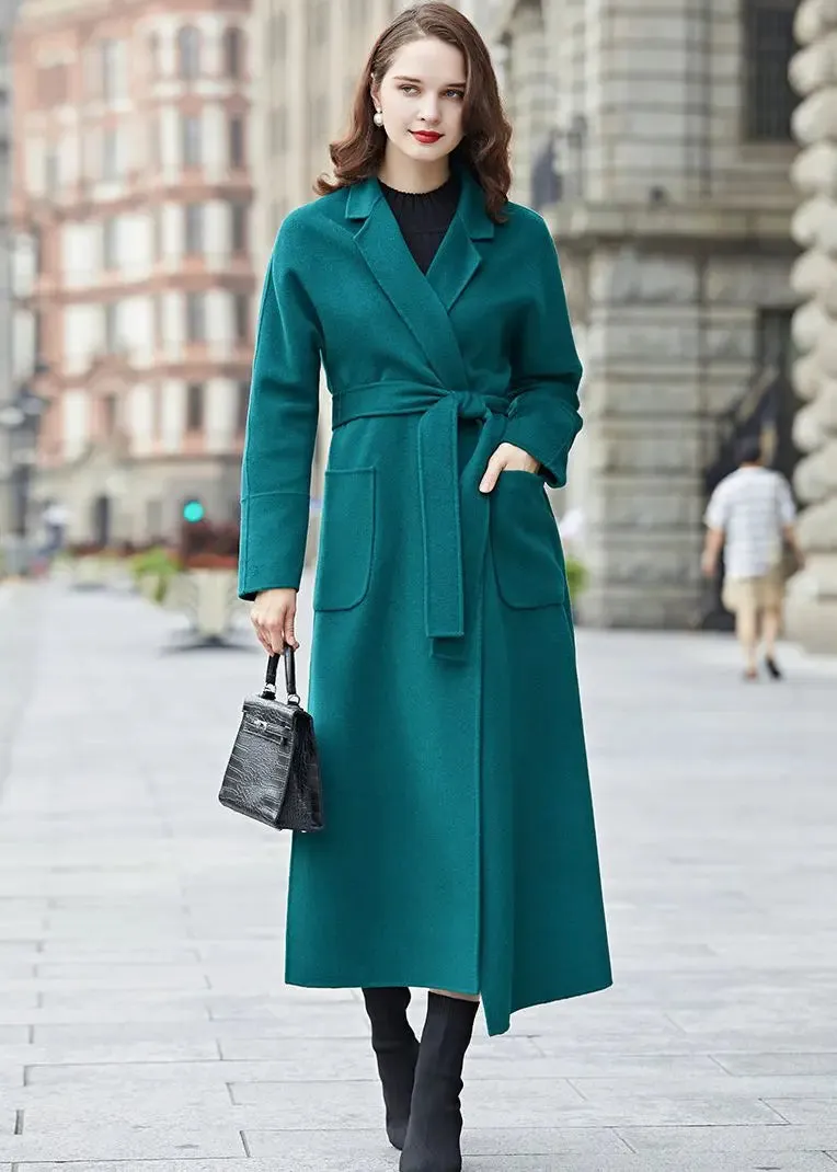 Double Face Wool Belted Long Coat