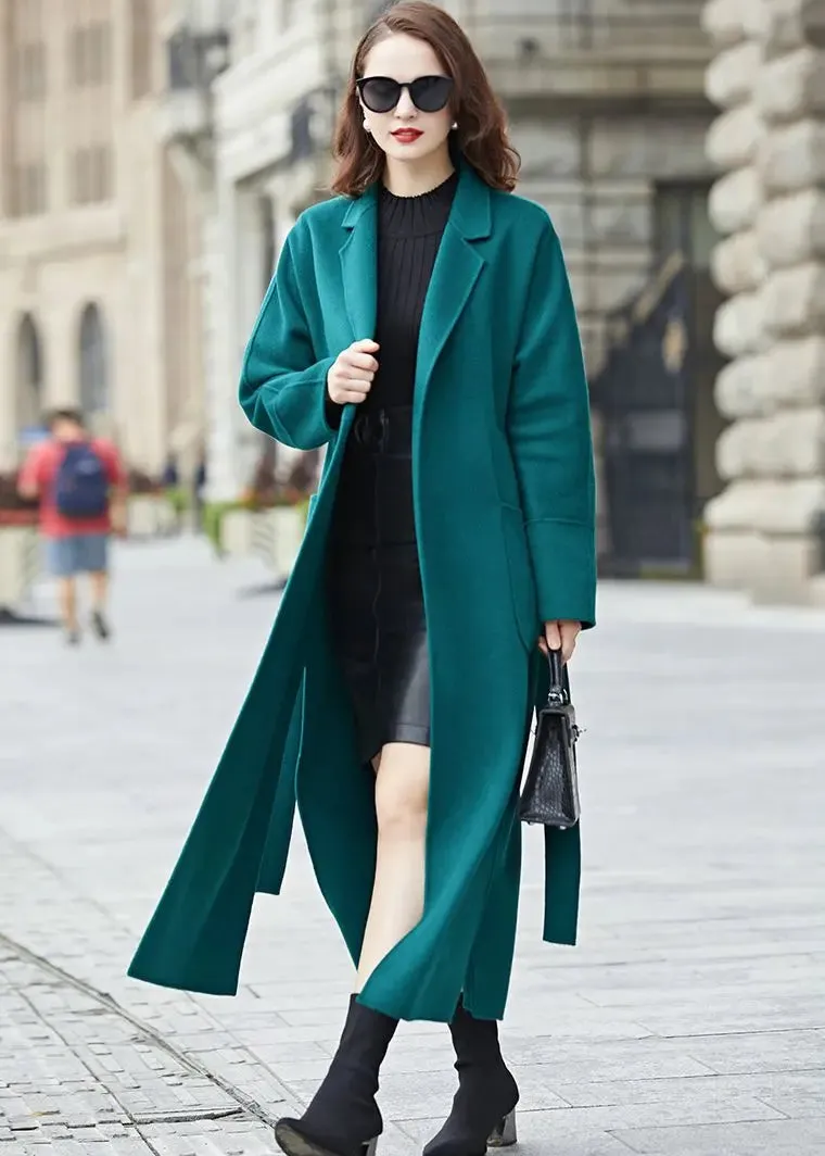 Double Face Wool Belted Long Coat