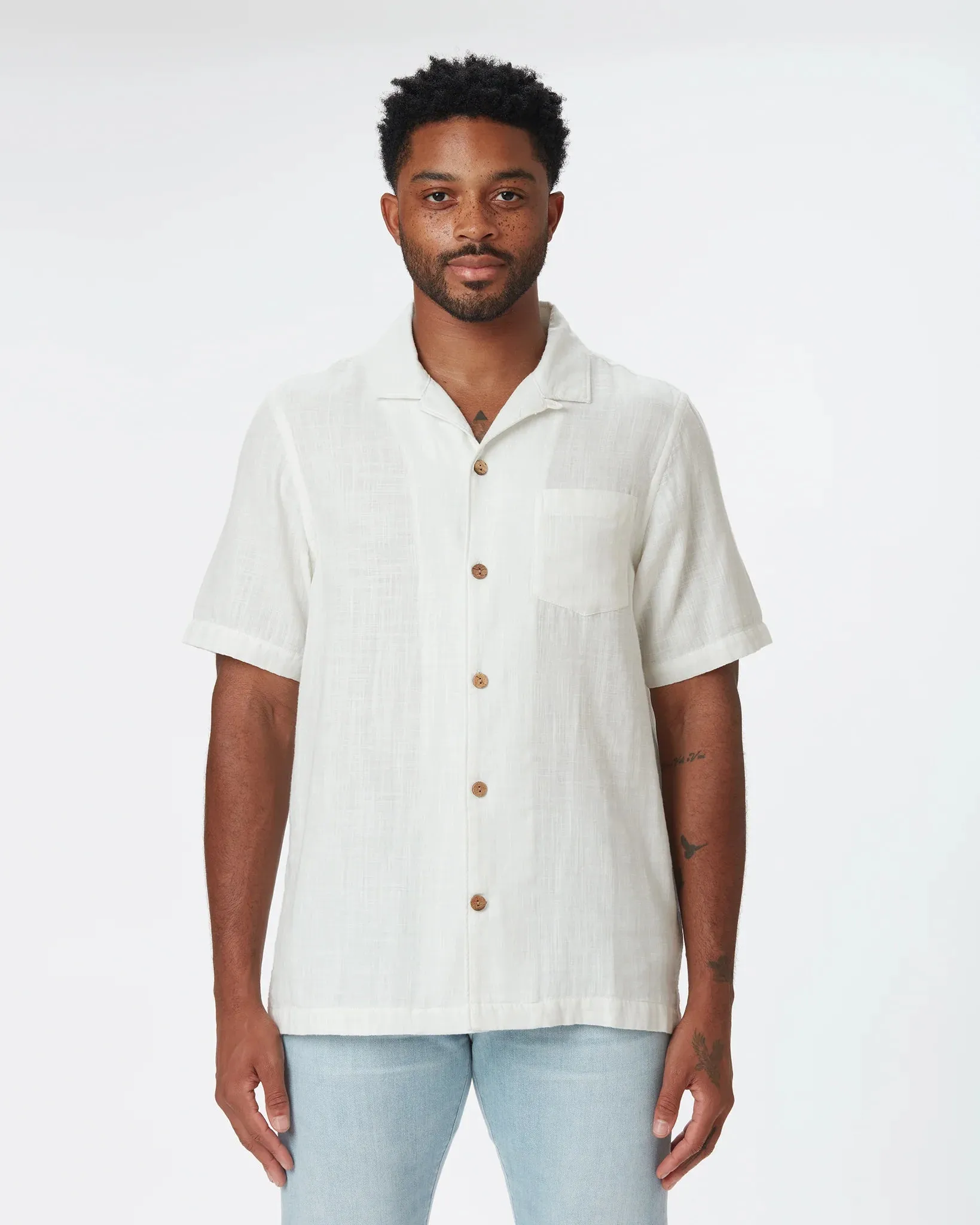 Double Gauze Camp Shirt | Chalk | Ace Rivington