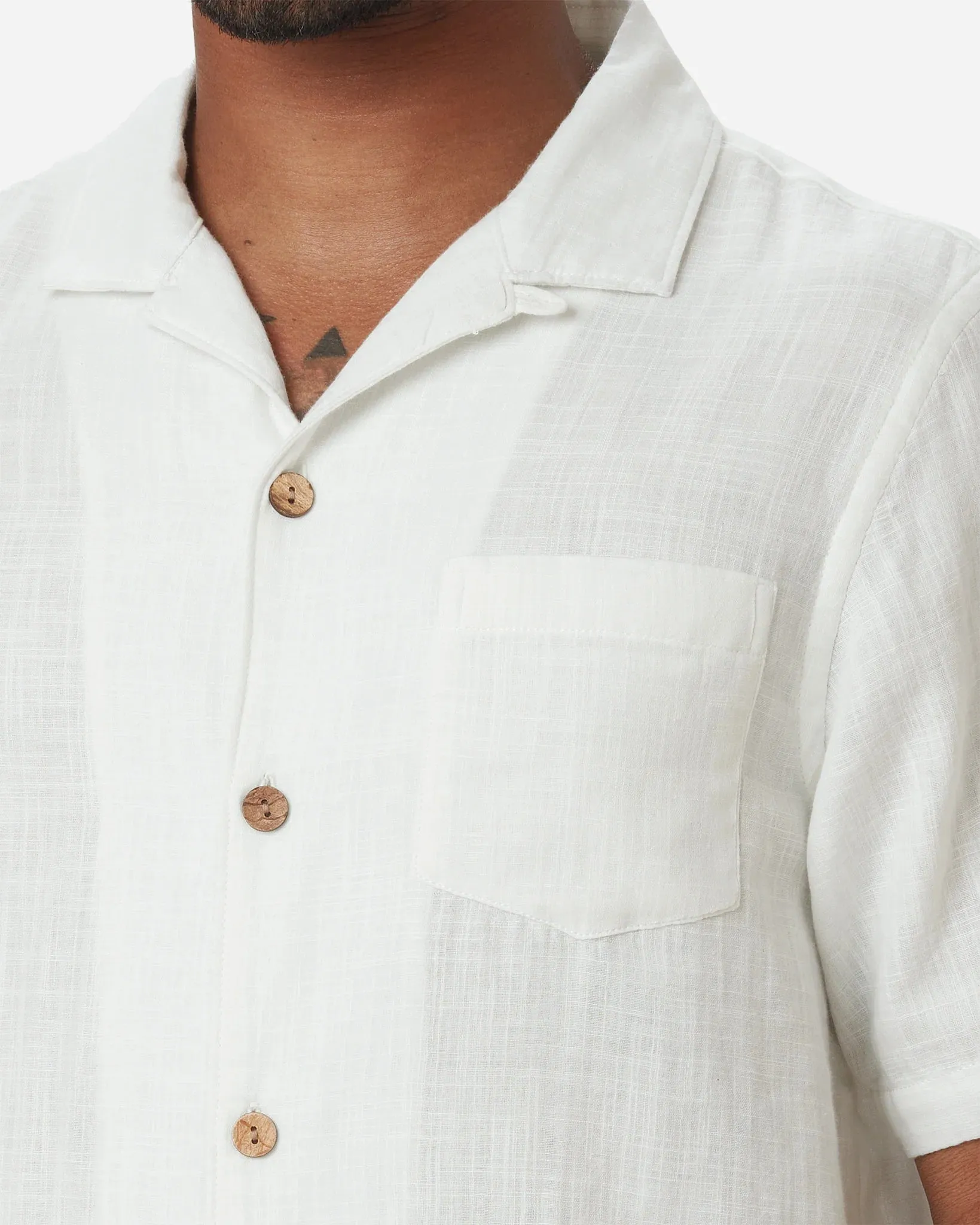 Double Gauze Camp Shirt | Chalk | Ace Rivington