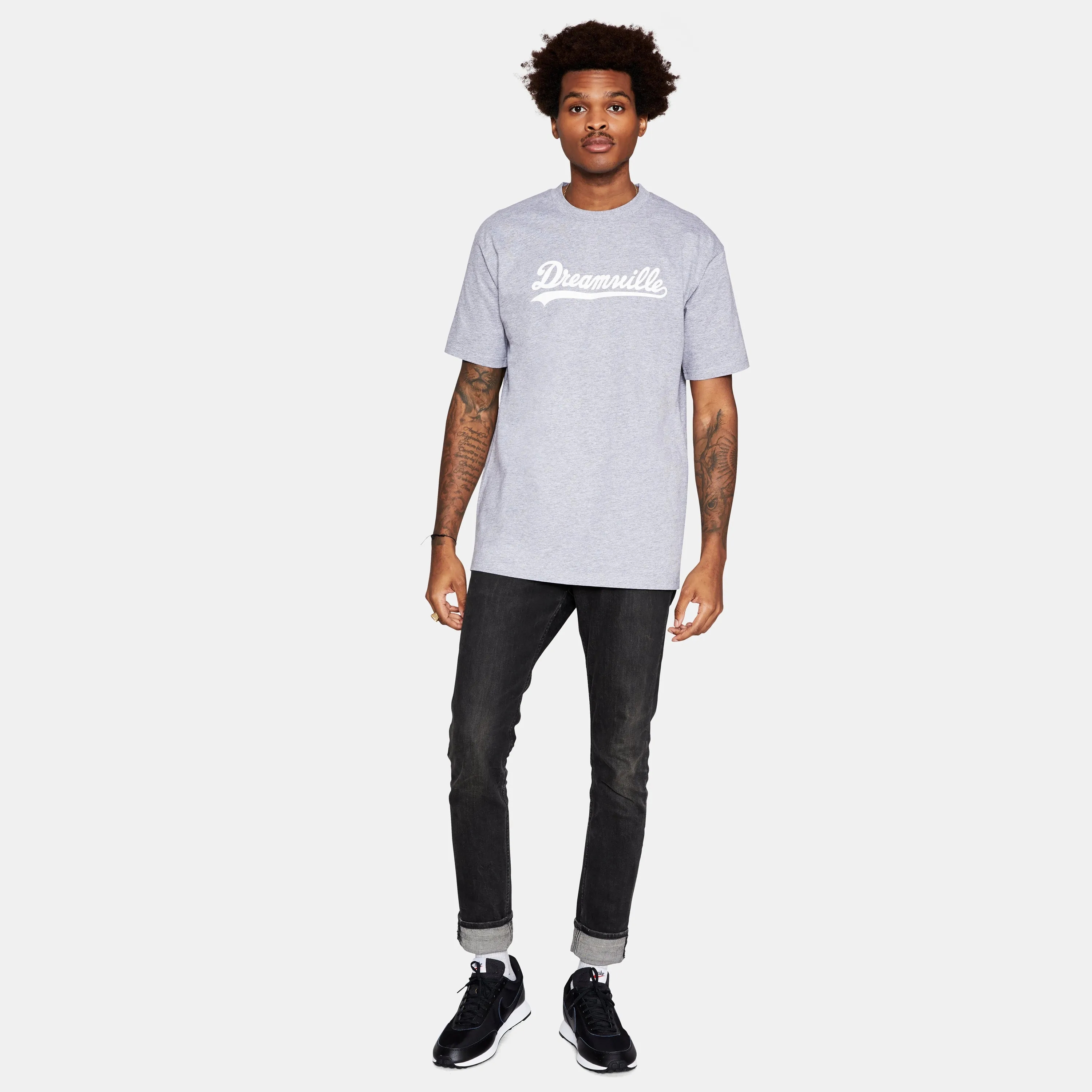 Dreamville Classic Short Sleeve Tee Heather Grey/White