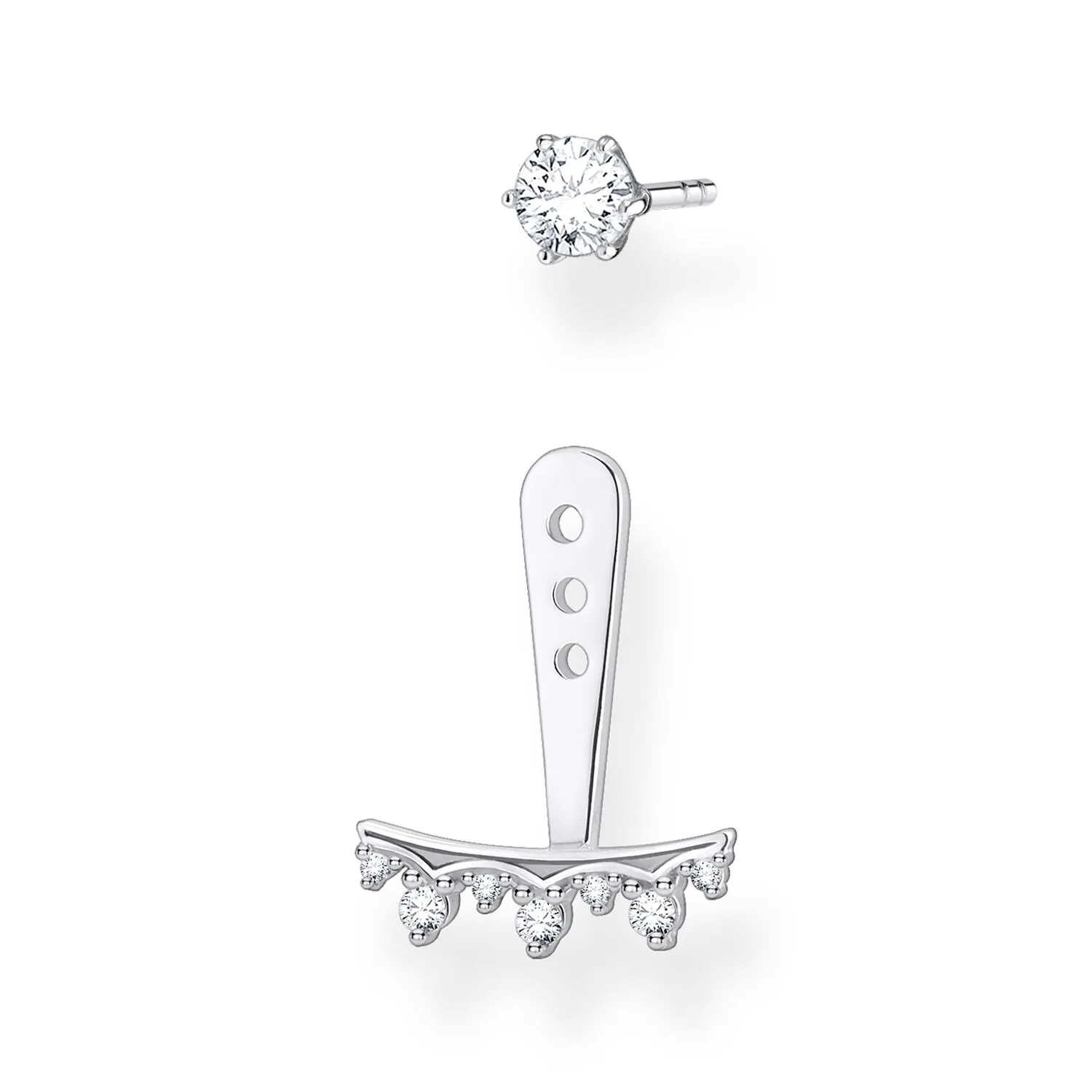 Ear Stud White Stones (Single)