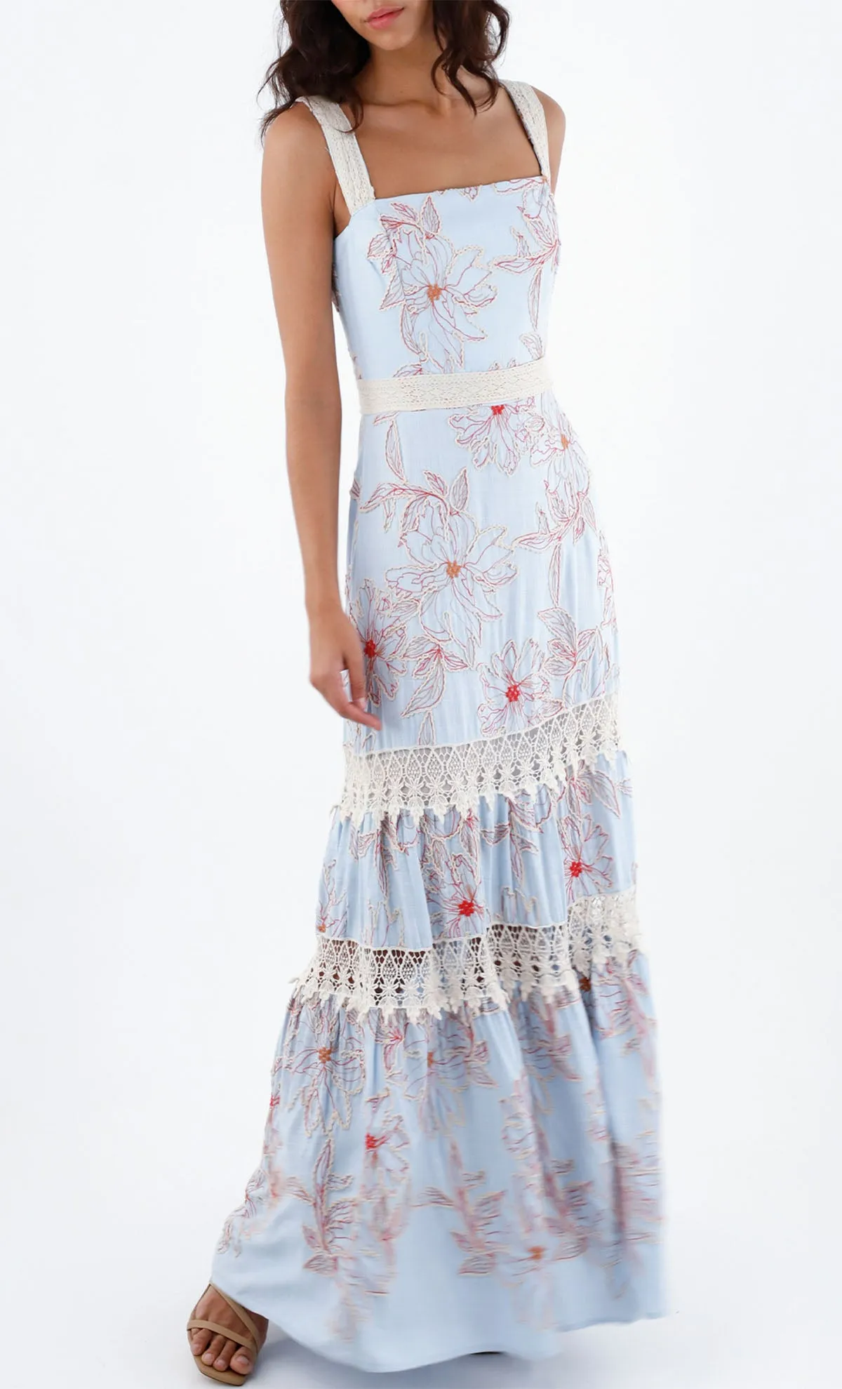 ESPECIA Plumeria Maxi Dress - Blue