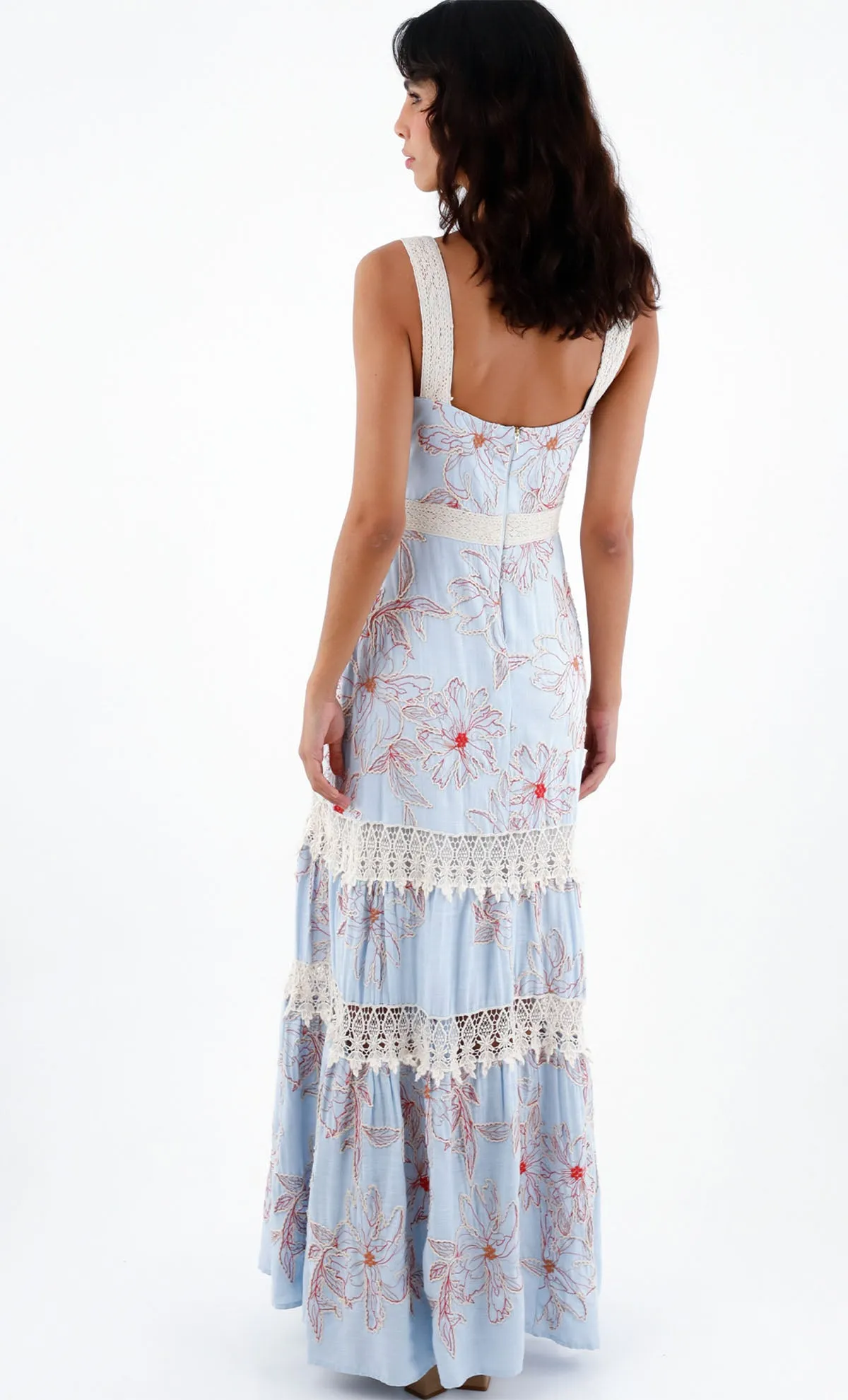 ESPECIA Plumeria Maxi Dress - Blue