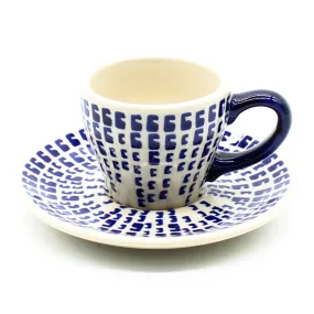 Espresso Cup w/Saucer 2 oz in Blue Rain