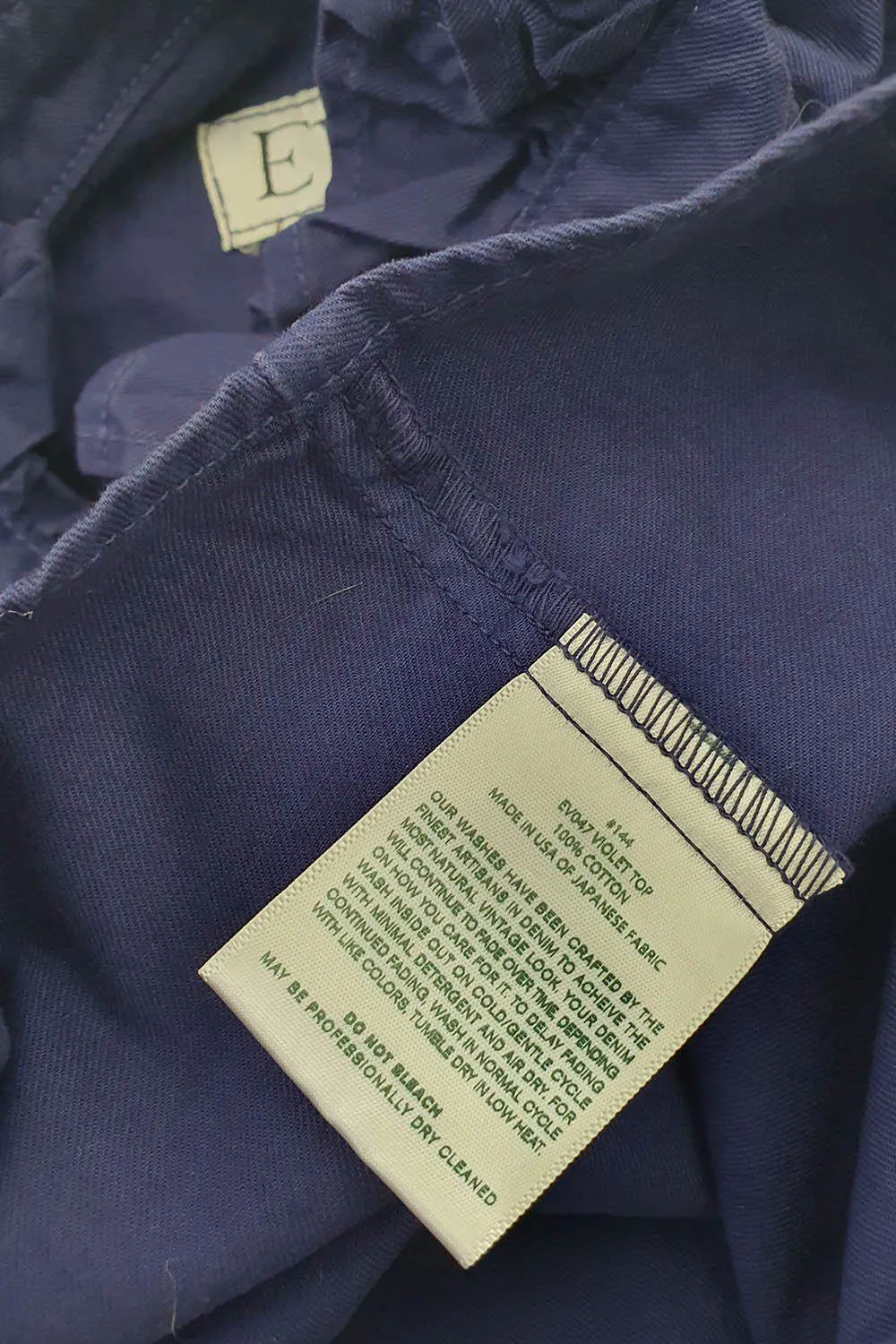 EVE DENIM 100% Cotton Violet Shirt in Navy Blue (XS)