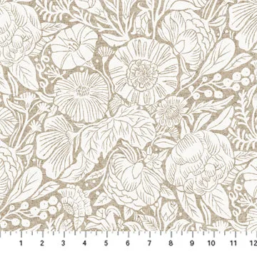 Fabric Large Flowers White from In The Dawn Collection, by Elise Young for FIGO Fabrics CL90558-10