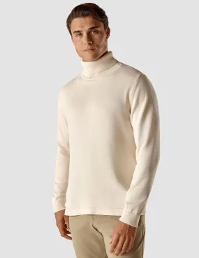 Fine Knit Turtleneck Off White