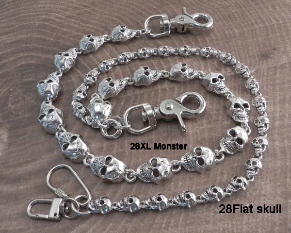 Flat Skull Wallet Chain