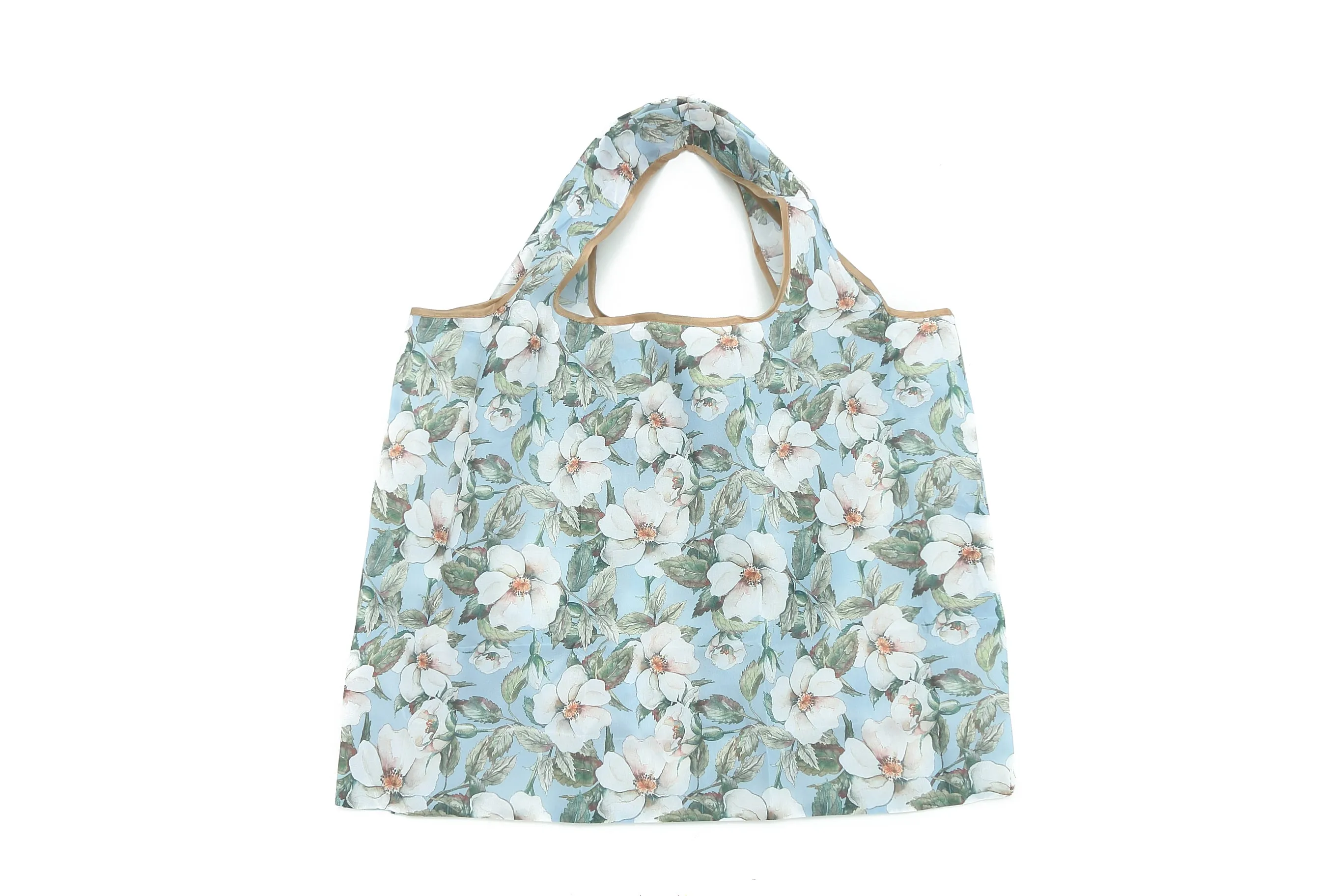 Foldable Bag Jackie Hibiscus White Blue