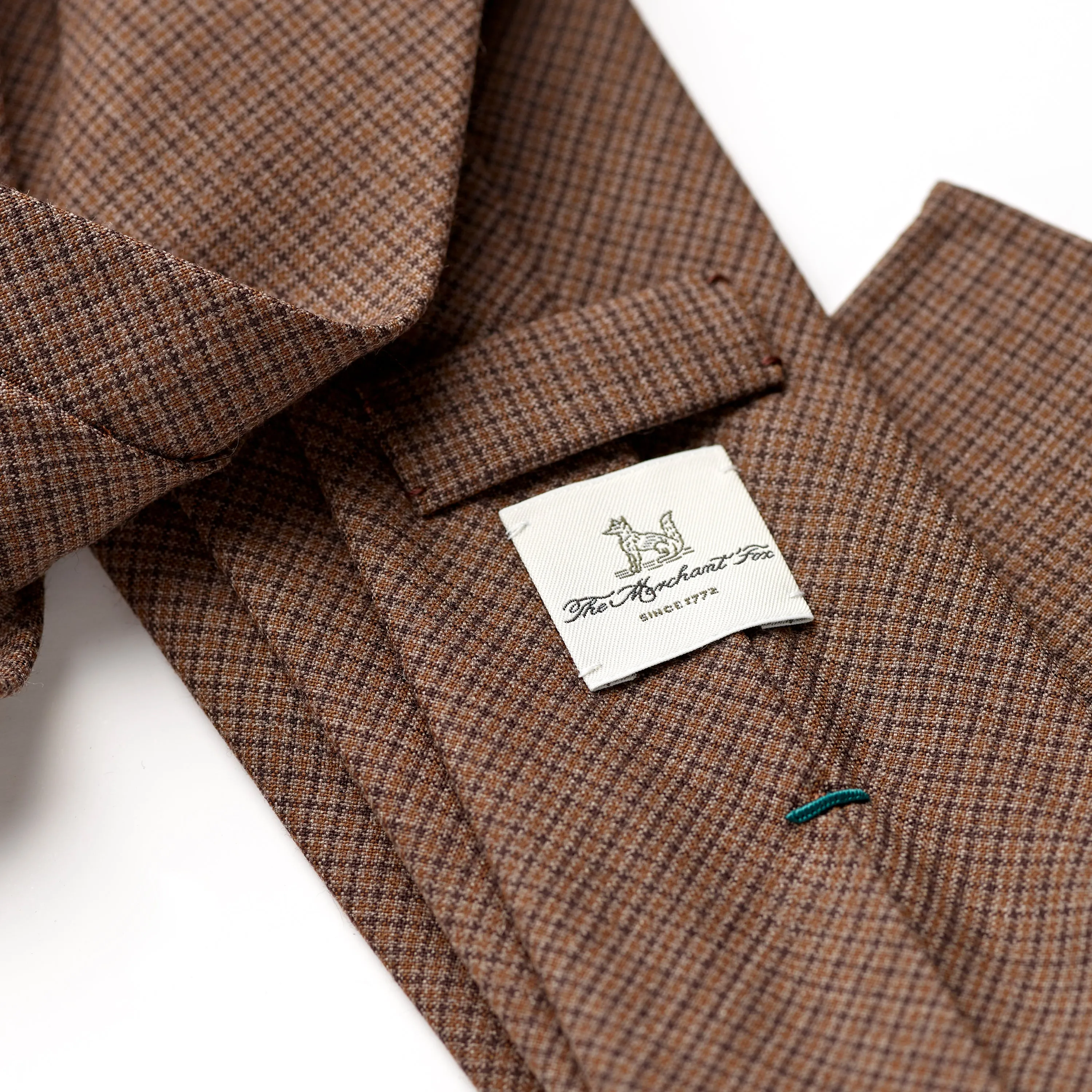 Fox 4 Fold Chestnut Micro Check Worsted tie