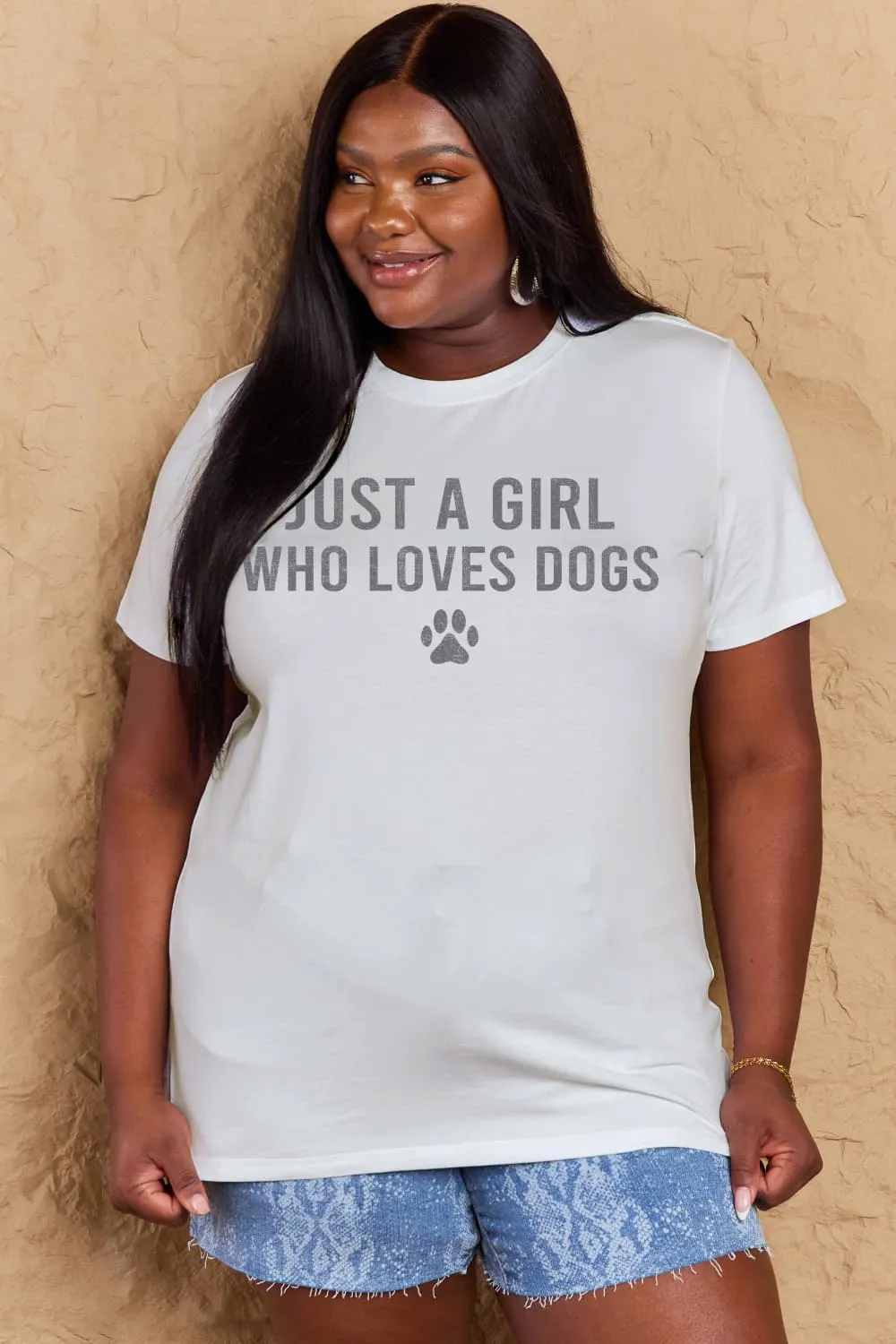 Full Size Dog Paw Graphic Cotton T-Shirt