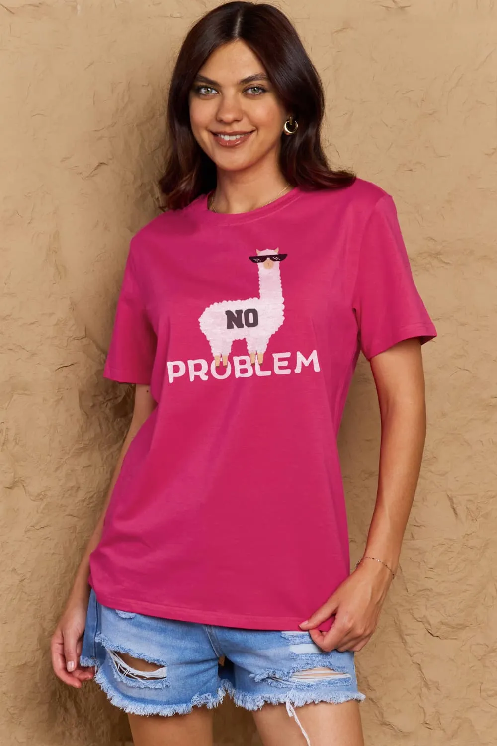 Full Size NO PROBLEM Graphic Cotton Tee