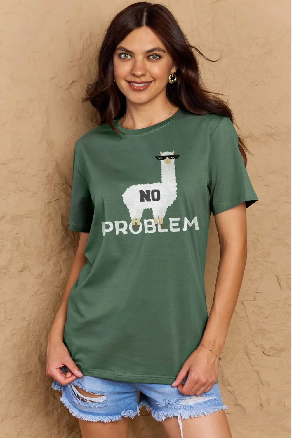 Full Size NO PROBLEM Graphic Cotton Tee