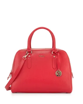 Furla Elena Medium Leather Satchel Bag, Ruby