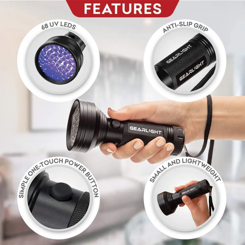 GearLight LED UV Black Light Flashlight