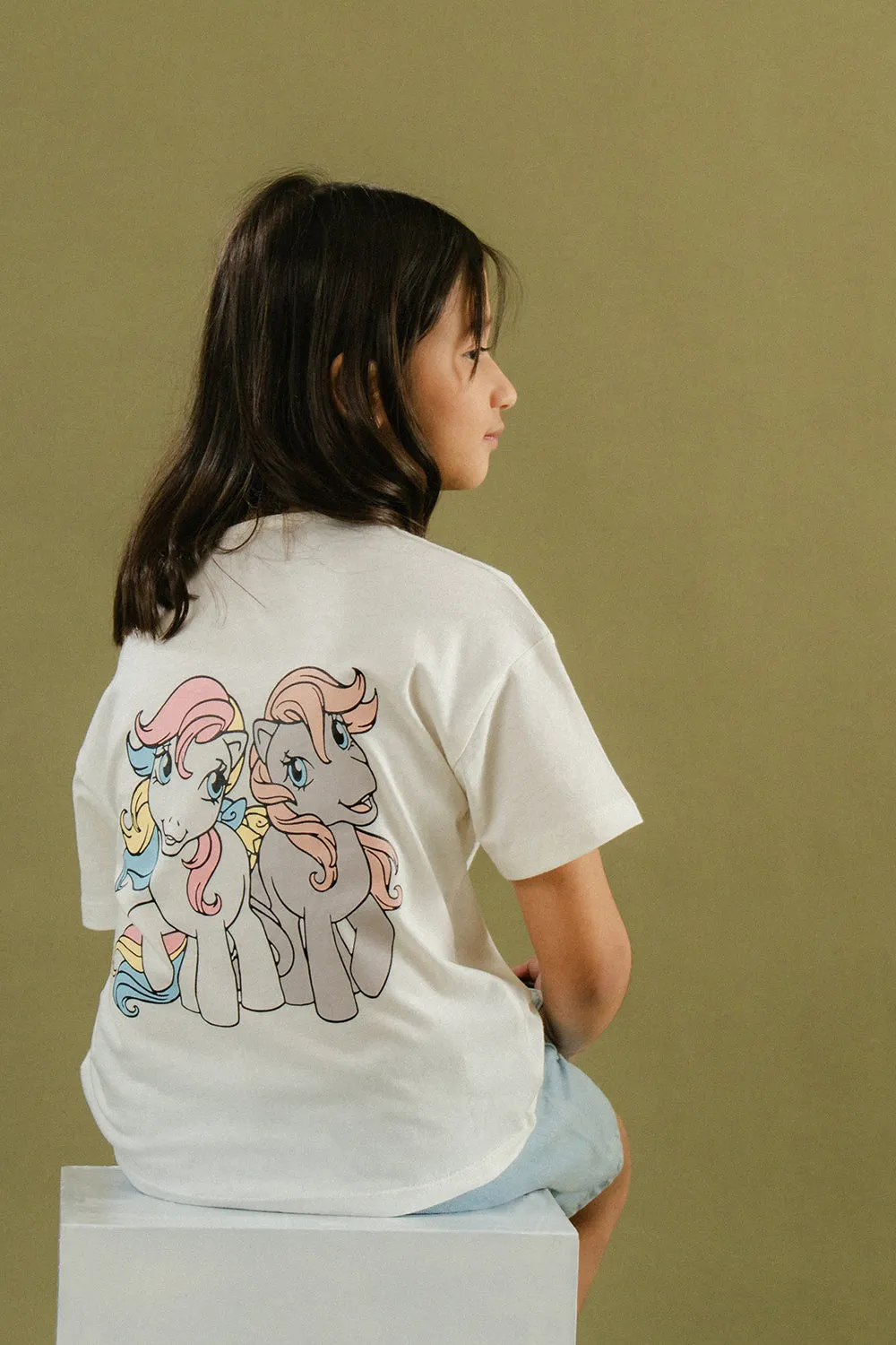 GIRLS LITTLE PONY DROP SHOULDER T SHIRT