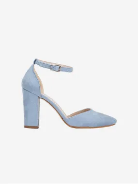 Gisele Vegan Suede Heels | Baby Blue