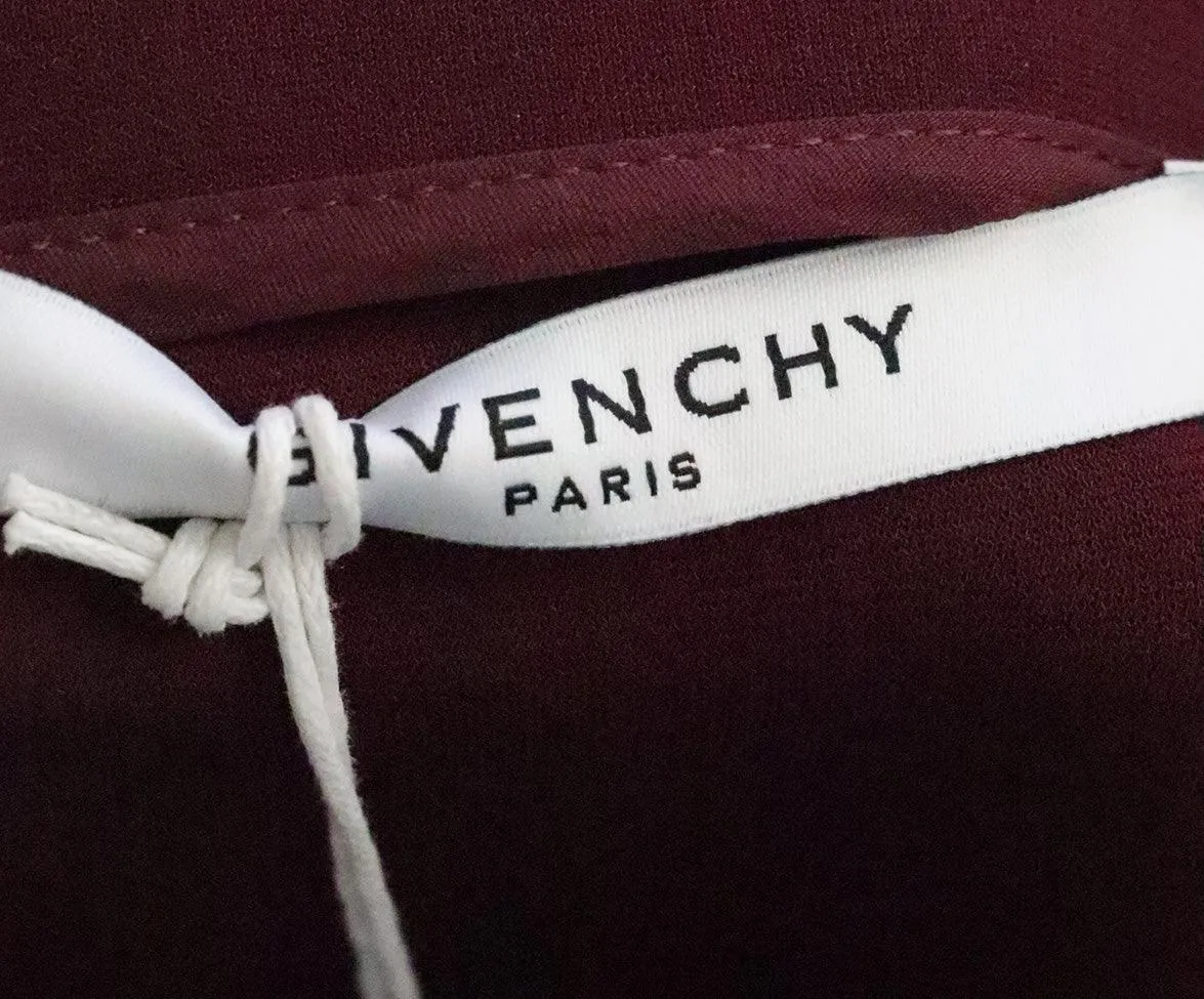 Givenchy Burgundy Zipper Trim Skirt sz 0