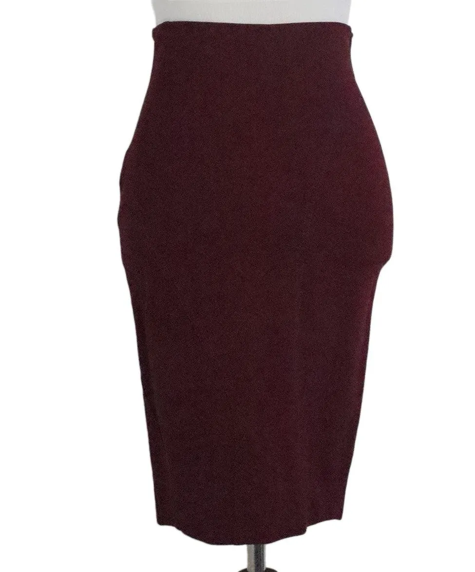 Givenchy Burgundy Zipper Trim Skirt sz 0