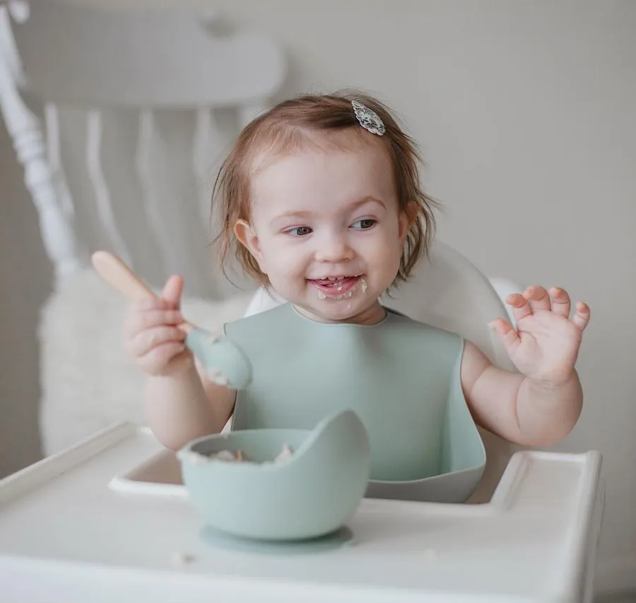 Glitter & Spice Silicone Bowl   Spoon Set - Ice Blue