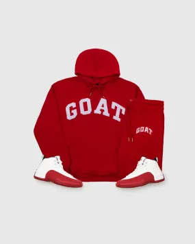 GOAT Arch Logo Chenille Sweatsuit (Cherry/White)